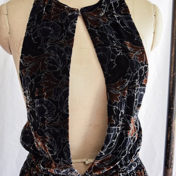 Sonia Rykiel AW 2015 Simona Velvet Dark Floral Jumpsuit - Picture 4 of 12